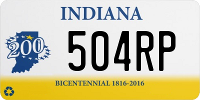 IN license plate 504RP