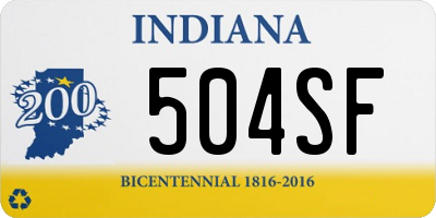 IN license plate 504SF