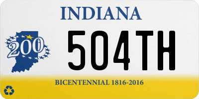 IN license plate 504TH