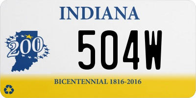 IN license plate 504W