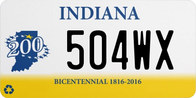 IN license plate 504WX