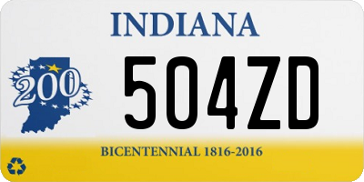 IN license plate 504ZD