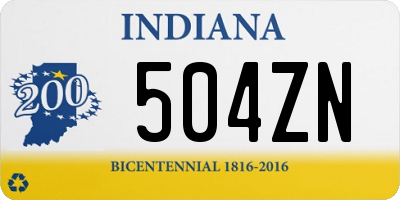 IN license plate 504ZN