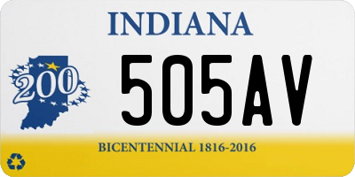 IN license plate 505AV