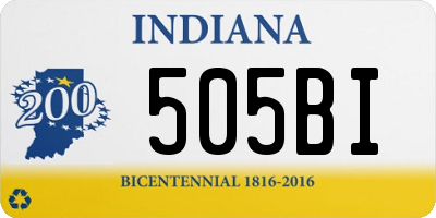 IN license plate 505BI