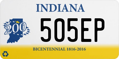 IN license plate 505EP