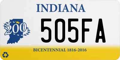 IN license plate 505FA