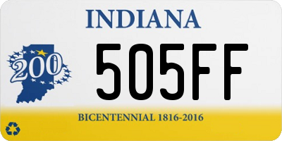 IN license plate 505FF