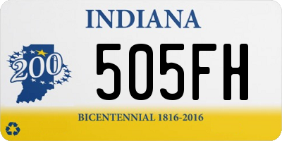 IN license plate 505FH