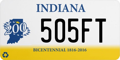 IN license plate 505FT