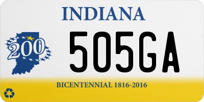 IN license plate 505GA