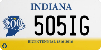 IN license plate 505IG