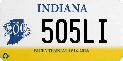 IN license plate 505LI