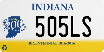 IN license plate 505LS