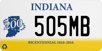 IN license plate 505MB