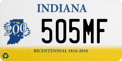 IN license plate 505MF