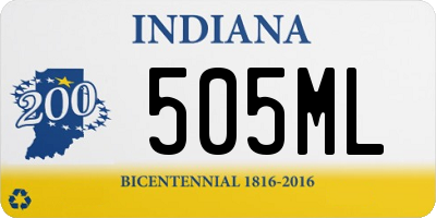 IN license plate 505ML