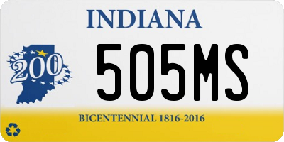 IN license plate 505MS