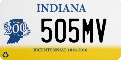 IN license plate 505MV