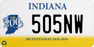 IN license plate 505NW