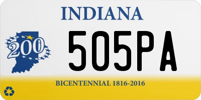 IN license plate 505PA