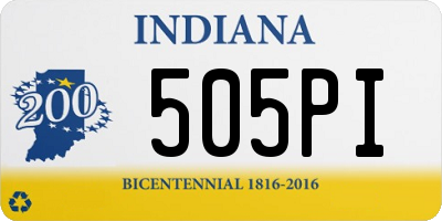 IN license plate 505PI