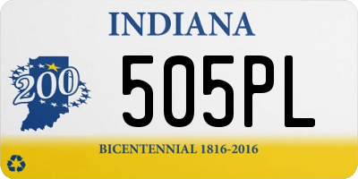 IN license plate 505PL