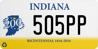 IN license plate 505PP