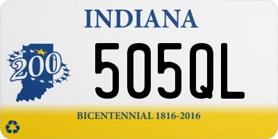 IN license plate 505QL