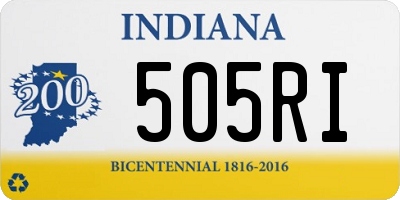 IN license plate 505RI