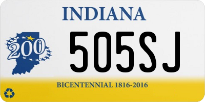 IN license plate 505SJ