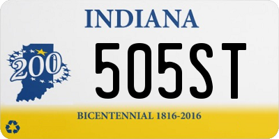 IN license plate 505ST