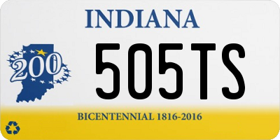 IN license plate 505TS