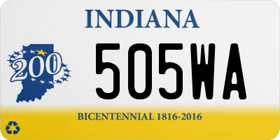 IN license plate 505WA