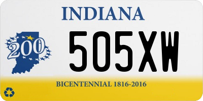 IN license plate 505XW