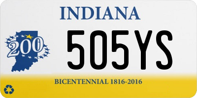 IN license plate 505YS