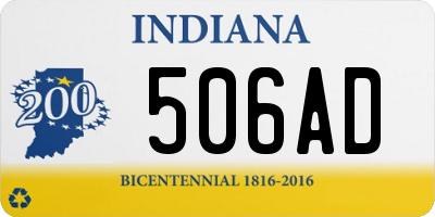 IN license plate 506AD