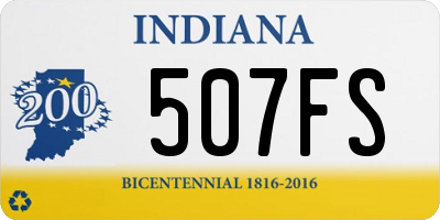 IN license plate 507FS