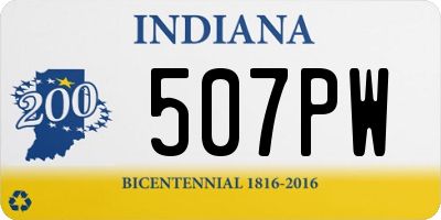 IN license plate 507PW