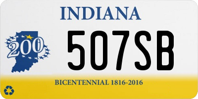 IN license plate 507SB