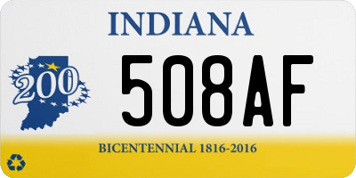 IN license plate 508AF