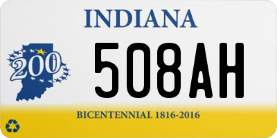 IN license plate 508AH