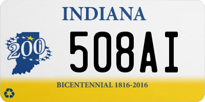 IN license plate 508AI