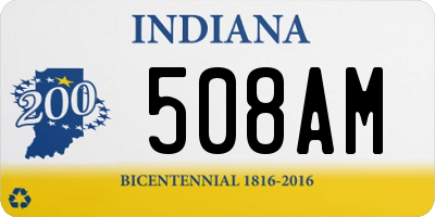 IN license plate 508AM