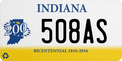 IN license plate 508AS