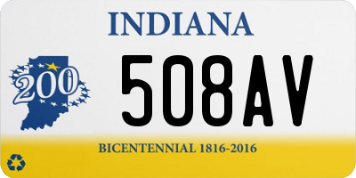 IN license plate 508AV