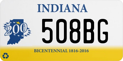 IN license plate 508BG