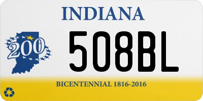 IN license plate 508BL