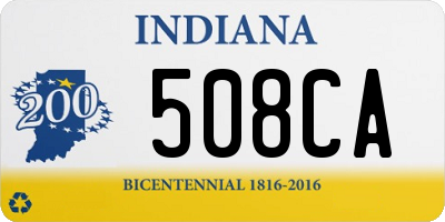 IN license plate 508CA