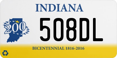 IN license plate 508DL